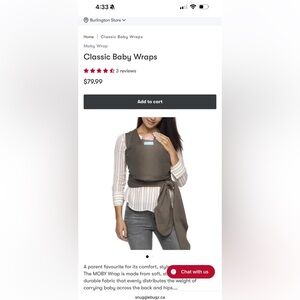 Moby wrap carrier excellent condition ret $90 w tax